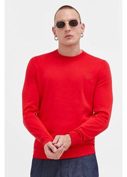HUGO sweter bawełniany kolor czerwony lekki 50475083 ze sklepu ANSWEAR.com w kategorii Swetry męskie - zdjęcie 166455403