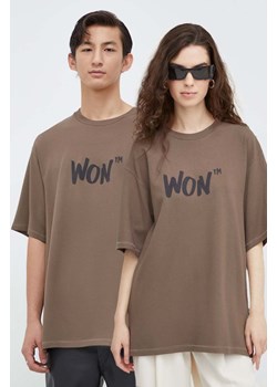 Won Hundred t-shirt kolor brązowy z nadrukiem 2999-12066 ze sklepu ANSWEAR.com w kategorii T-shirty męskie - zdjęcie 166457892