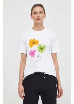 PS Paul Smith t-shirt bawełniany damski kolor biały ze sklepu ANSWEAR.com w kategorii Bluzki damskie - zdjęcie 166463682