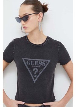 Guess Originals t-shirt damski kolor czarny ze sklepu ANSWEAR.com w kategorii Bluzki damskie - zdjęcie 166463703