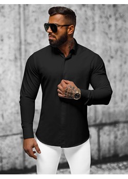 Koszula męska czarna OZONEE O/V75 ze sklepu ozonee.pl w kategorii Koszule męskie - zdjęcie 166464950