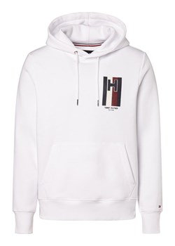 Tommy Hilfiger Męska bluza z kapturem Mężczyźni Bawełna biały jednolity ze sklepu vangraaf w kategorii Bluzy męskie - zdjęcie 166465352