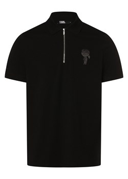 KARL LAGERFELD Męska koszulka polo Mężczyźni Bawełna czarny jednolity ze sklepu vangraaf w kategorii T-shirty męskie - zdjęcie 166465362