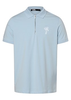 KARL LAGERFELD Męska koszulka polo Mężczyźni Bawełna jasnoniebieski jednolity ze sklepu vangraaf w kategorii T-shirty męskie - zdjęcie 166465363