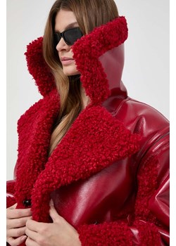 Karl Lagerfeld kurtka damska kolor czerwony przejściowa oversize ze sklepu ANSWEAR.com w kategorii Kurtki damskie - zdjęcie 166466154