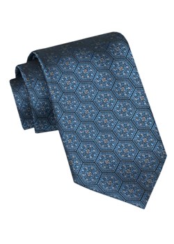 Angelo di Monti - Krawat Męski - Niebieski w Geometryczny Wzór KRADM2086 ze sklepu JegoSzafa.pl w kategorii Krawaty - zdjęcie 166472553