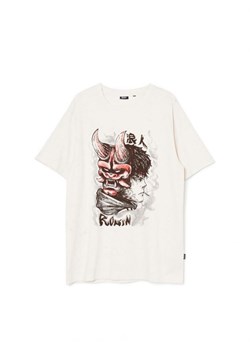 Cropp - Koszulka z nadrukiem - beżowy ze sklepu Cropp w kategorii T-shirty męskie - zdjęcie 166480412