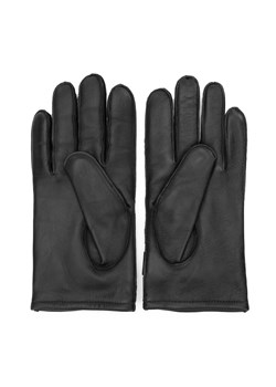 Męskie rękawiczki skórzane z przeszyciami i zapięciem na zatrzask czarne ze sklepu WITTCHEN w kategorii Rękawiczki męskie - zdjęcie 166482534