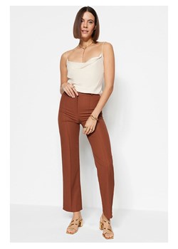 trendyol Spodnie w kolorze brązowym ze sklepu Limango Polska w kategorii Spodnie damskie - zdjęcie 166483853