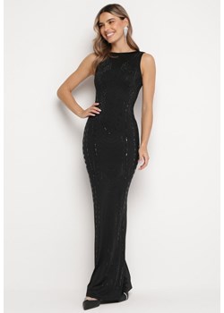 Czarna Sukienka Maxi w Cekiny na Grubych Ramiączkach Amarilla ze sklepu Born2be Odzież w kategorii Sukienki - zdjęcie 166484950