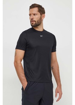 Reebok t-shirt do biegania kolor czarny wzorzysty 100070571 ze sklepu ANSWEAR.com w kategorii T-shirty męskie - zdjęcie 166485360
