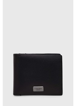 Calvin Klein Jeans portfel skórzany męski kolor czarny ze sklepu ANSWEAR.com w kategorii Portfele męskie - zdjęcie 166485670