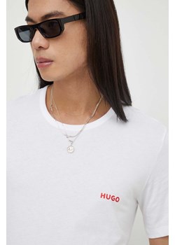 HUGO t-shirt bawełniany 3-pack męski kolor biały gładki 50493972 ze sklepu ANSWEAR.com w kategorii T-shirty męskie - zdjęcie 166486053