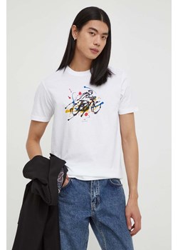 PS Paul Smith t-shirt bawełniany męski kolor biały z nadrukiem ze sklepu ANSWEAR.com w kategorii T-shirty męskie - zdjęcie 166486084