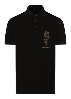 Armani Exchange Męska koszulka polo Mężczyźni Bawełna czarny jednolity ze sklepu vangraaf w kategorii T-shirty męskie - zdjęcie 166489590