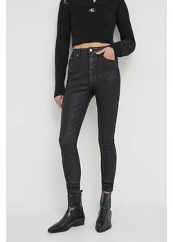 Calvin Klein Jeans jeansy damskie kolor czarny ze sklepu ANSWEAR.com w kategorii Jeansy damskie - zdjęcie 166490654