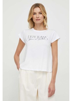 Pepe Jeans t-shirt bawełniany HANNON damski kolor biały ze sklepu ANSWEAR.com w kategorii Bluzki damskie - zdjęcie 166490713