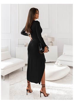 Asymetryczna sukienka z rozporkiem - SELENE - czarna ze sklepu magmac.pl w kategorii Sukienki - zdjęcie 166497302