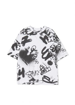 Cropp - Koszulka z nadrukiem graffiti - biały ze sklepu Cropp w kategorii T-shirty męskie - zdjęcie 166503041