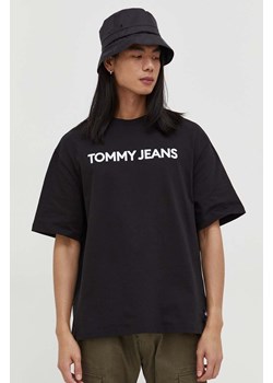 Tommy Jeans t-shirt bawełniany męski kolor czarny z nadrukiem DM0DM18267 ze sklepu ANSWEAR.com w kategorii T-shirty męskie - zdjęcie 166504960