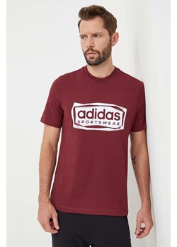 adidas t-shirt bawełniany męski kolor bordowy z nadrukiem IM8303 ze sklepu ANSWEAR.com w kategorii T-shirty męskie - zdjęcie 166504994