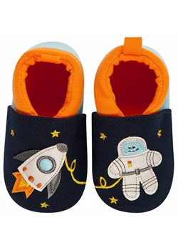 OUTLET Kapcie niemowlęce granatowe SOXO z kosmonautą i rakietą ze sklepu Sklep SOXO w kategorii Buciki niemowlęce - zdjęcie 166506124