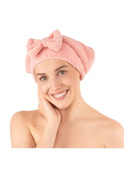 Turban kąpielowy MOMO WAY różowy z kokardką | ręcznik ze sklepu Sklep SOXO w kategorii Ręczniki - zdjęcie 166506134