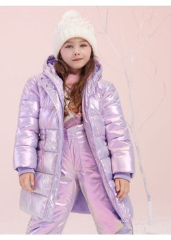 Sinsay - Płaszcz pikowany z kapturem - fioletowy ze sklepu Sinsay w kategorii Kurtki dziewczęce - zdjęcie 166508191