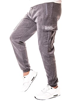 Ciepłe Spodnie Dresowe 41210 - szare ze sklepu Risardi w kategorii Spodnie męskie - zdjęcie 166514734