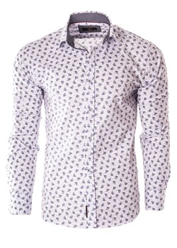 Koszula męska z długim rękawem RL20 - biała ze sklepu Risardi w kategorii Koszule męskie - zdjęcie 166514751