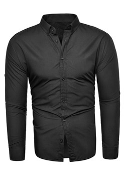 Koszula męska długi rękaw rl54 - czarna ze sklepu Risardi w kategorii Koszule męskie - zdjęcie 166514781