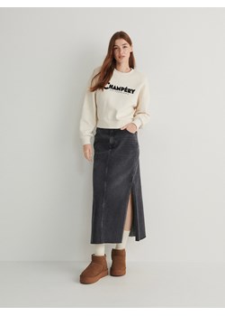 Reserved - Jeansowa spódnica z rozcięciami - czarny ze sklepu Reserved w kategorii Spódnice - zdjęcie 166528072