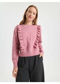 Sinsay - Sweter z falbanami - różowy ze sklepu Sinsay w kategorii Swetry damskie - zdjęcie 166535962