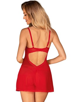 Obsessive czerwona koszulka babydoll i stringi Chilisa, Kolor czerwony, Rozmiar XS/S, Obsessive ze sklepu Intymna w kategorii Komplety bielizny damskiej - zdjęcie 166536140