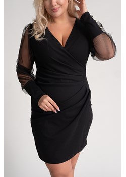 Czarna Sukienka z przezroczystymi rękawami GERGIO ze sklepu TONO w kategorii Sukienki - zdjęcie 166539622