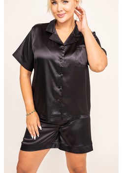 Czarna Koszulka piżamowa satynowa SORTEMO ze sklepu TONO w kategorii Piżamy damskie - zdjęcie 166539784