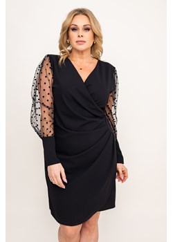 Czarna Sukienka z prześwitującymi rękawami VEYRI ze sklepu TONO w kategorii Sukienki - zdjęcie 166541683