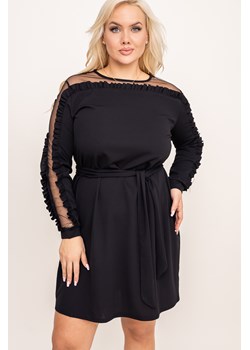 Czarna Sukienka z prześwitującymi rękawami NOVEA ze sklepu TONO w kategorii Sukienki - zdjęcie 166542594