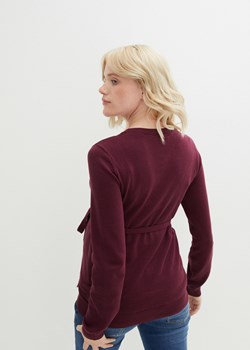 Sweter ciążowy z 100% bawełny, z wiązanym paskiem ze sklepu bonprix w kategorii Swetry ciążowe - zdjęcie 166574593