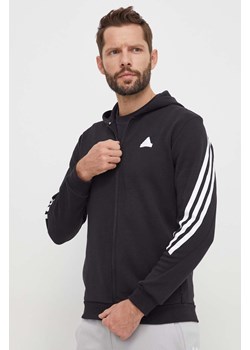 adidas bluza męska kolor czarny z kapturem z nadrukiem IR9159 ze sklepu ANSWEAR.com w kategorii Bluzy męskie - zdjęcie 166583594