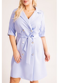 Błękitna Sukienka żakietowa VERNI ze sklepu TONO w kategorii Sukienki - zdjęcie 166597202