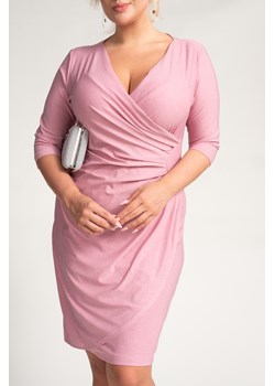 Pudroworóżowa Sukienka brokatowa BRILIA ze sklepu TONO w kategorii Sukienki - zdjęcie 166598214
