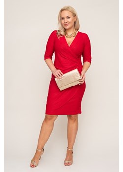 Czerwona Sukienka brokatowa BRILIA ze sklepu TONO w kategorii Sukienki - zdjęcie 166598384