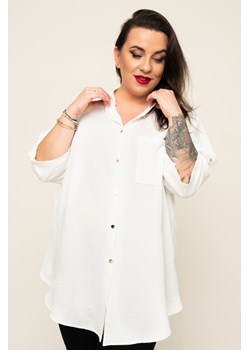 Biała Koszula ze stójką LERIA ze sklepu TONO w kategorii Koszule damskie - zdjęcie 166599212