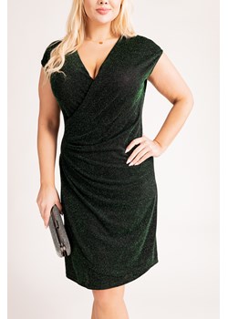 Czarno-zielona Sukienka błyszcząca VENGA ze sklepu TONO w kategorii Sukienki - zdjęcie 166600063