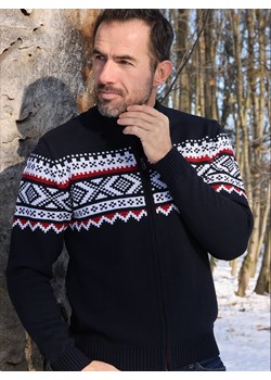Sweter męski Norweg rozpinany - granat - M ze sklepu Swetry Lasota w kategorii Swetry męskie - zdjęcie 166605870