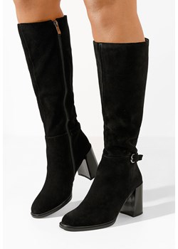 Czarne kozaki damskie skórzane Callope ze sklepu Zapatos w kategorii Kozaki damskie - zdjęcie 166606430