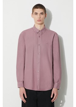 Carhartt WIP koszula jeansowa Longsleeve Bolton Shirt męska kolor różowy regular z kołnierzykiem button-down I030238.1XFGD ze sklepu PRM w kategorii Koszule męskie - zdjęcie 166607563