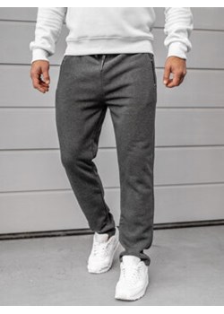 Grafitowe spodnie męskie dresowe Denley JX6209A ze sklepu Denley w kategorii Spodnie męskie - zdjęcie 166621364