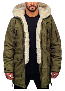 Khaki kurtka męska zimowa parka Denley 5M3123 ze sklepu Denley w kategorii Kurtki męskie - zdjęcie 166621373